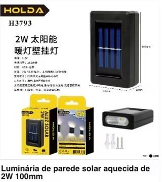 Luminária de parede solar aquecida de 2W 100mm