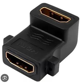 ADAPTADOR EMENDA HDMI FEMEA X HDMI FEMEA EM "L" GOLD 90°