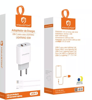 CARREGADOR 50W PARA IOS FONTE CABO USB-C HMASTON