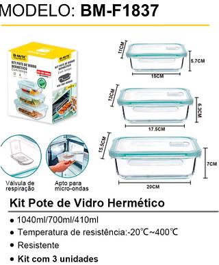 Kit Pote de Vidro Hermético