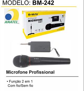 MICROFONE SEM FIO COM CARREGADOR bmax