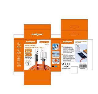 Cabo V8 6.0A 120W Entrada 180° Girar SP-6003