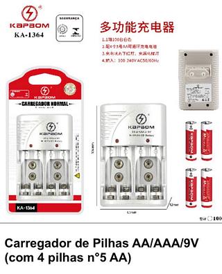 CARREGADOR COM 4 pilhas n°5 AA