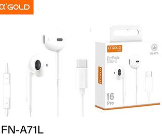 FONE TIPO C COM FIO AGOLD FN-A71L