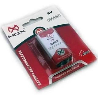 Bateria Recarregável 9v 240mah Mox Original Alta Qualidade