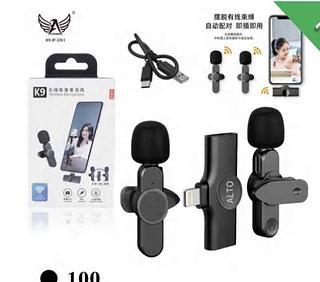 Microfone Sem Fio Duplo Lapela Profissional Android ios k9