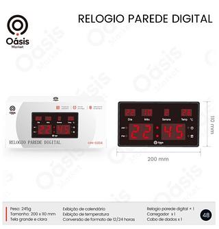 RELOGIO PAREDE DIGITLA 6204