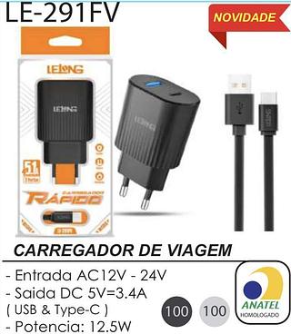 CARREGADOR LELONG V8 LE-291FV