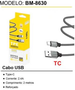 CABO USB TIPO C 2M BM8630