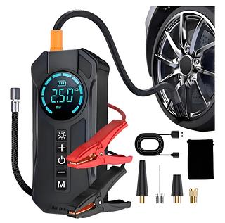 Compressor De Ar Portátil Tomate 4 Em 1 Com Partida Auxiliar 127/220v
