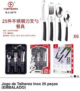 Jogo de Talheres Inox 25 peças