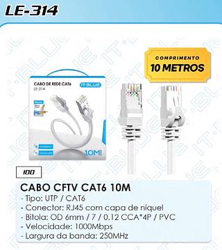 CABO DE REDE CABO CFTV CAT6 10M