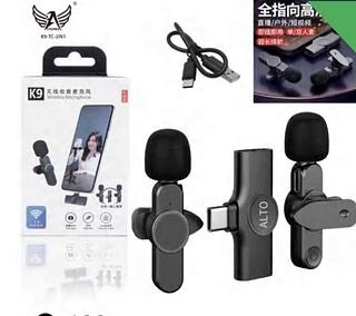 Microfone - Microfone Sem Fio Duplo Lapela Profissional Android tipo-c k9