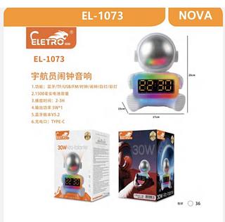 CAIXA DE SOM COM BT 30W RELOGIO DESPERTADOR EL1073