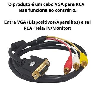 Cabo Vga Para Rca 3 Video 1.50mt