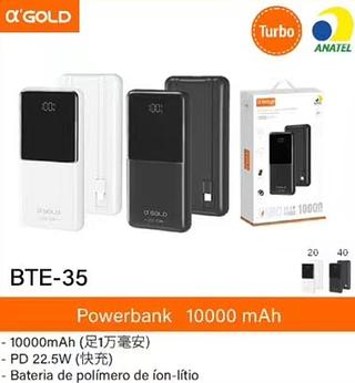 Carregador Portatil Power Bank 22.5W 10000MAH AGOLD BTE-35