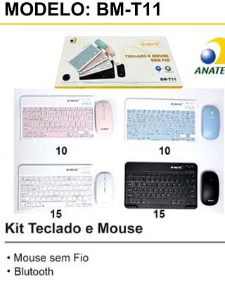 Kit De Teclado E Mouse Sem Fio Wireless Bluetooth 2.4g
