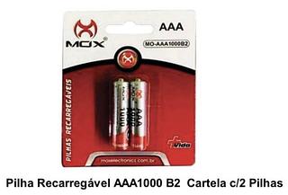 PILHA MOX RECARREGAVEL AAA 1000B3