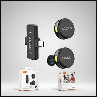 Microfone Lapela Sem Fio Duplo Agold Anti Ruido C\ Ima Preto Adicionar aos favoritos