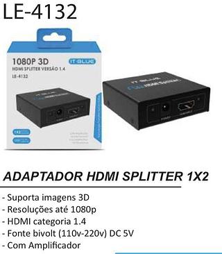 HDMI splitter versão 1.4 le-4132