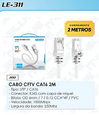 CABO DE REDE CABO CFTV CAT6 2M