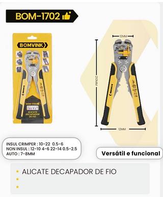 ALICATE DECAPADOR DE FIO BOM 1702
