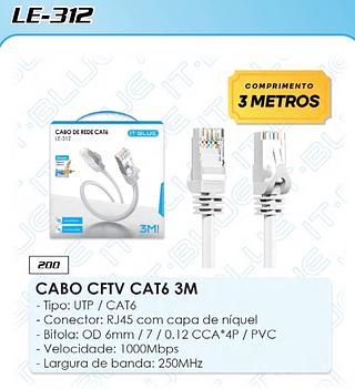 CABO DE REDE CABO CFTV CAT6 3M