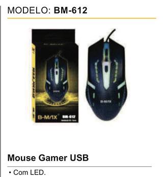 MOUSE GAMER USB COM LED BM-612