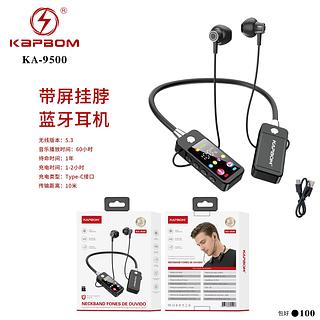 Fones BT com tela e faixa para pescoço