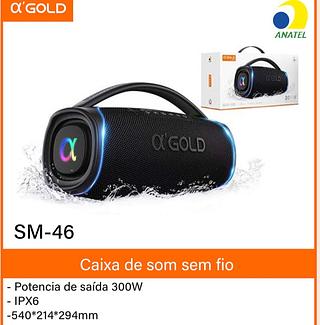CAIXA DE SOM AGOLD IPX6 SM-46