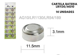 FX-LR1130/AG10 Bateria Botão Alcalina FLEX