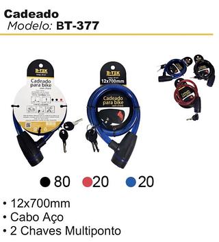 Cadeado 12×700mm • Cabo Aço • 2 Chaves Multiponto