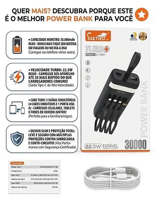 Carregador Portatil Power Bank 30000mah EL 2952