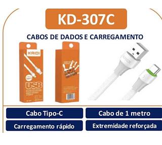 CABO DE DADOS E CARREGAMENTO TIPO-C KAIDI KD-307C