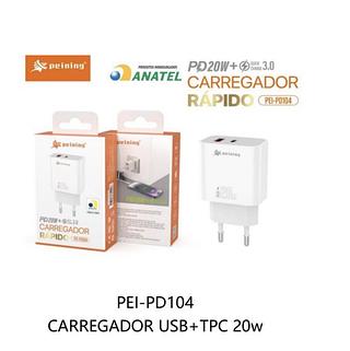 FONTE USB+ TPC 20w PEI-PD104