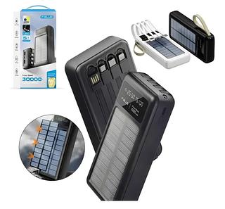 POWERBANK COM 4 CABOS E LANTERNA 30000mAh IT BLUE MAX0563